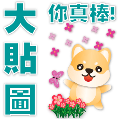 Practical big stickers - Cute Shiba *.*