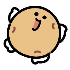 Stiker anime kentang tersenyum