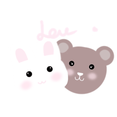 Bear and bunny cutie 103% stickers set
