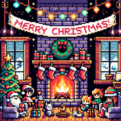 8-bit style Sticker for Christmas.