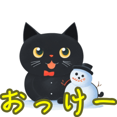 cat and snowman sticker2