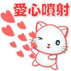 Cute White Cat-Sweet Phrases for Lovers