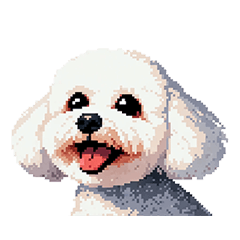 pixel art maltese poodle dog
