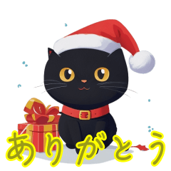 A cute cat wearing a Santa's hat