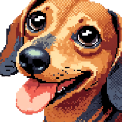 Miniature dachshund [pixel art]