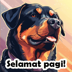 Cute Rottweiler Greetings (Indonesian)