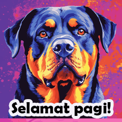Cute Rottweiler Greetings (Indonesian)2
