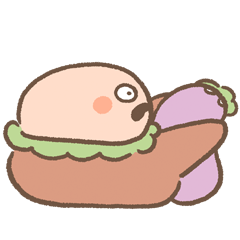 chubby hamburger BOBO animated Sticker2