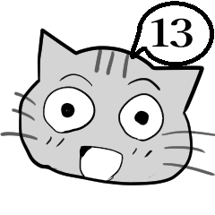 A speech bubble cat that says a word 13