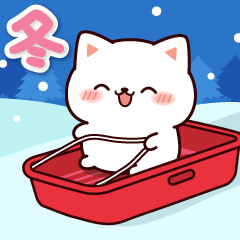 marshmallow cat winter