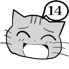 A speech bubble cat that says a word 14