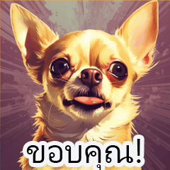 Charming Chihuahua Greetings (Thai)