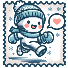 겨울 우표 스티커