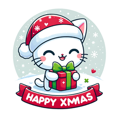 Cute Christmas Cat Stickers