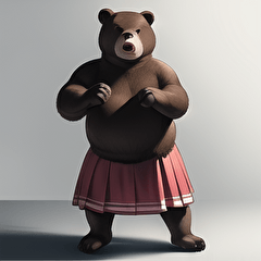 bear wearing a skirt