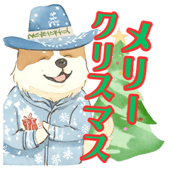 Sticker of AKITAINU in cowboy hat 3