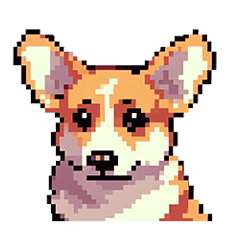 Pixel Art Corgi dog