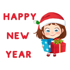 Happy New Year and Christmas stickers