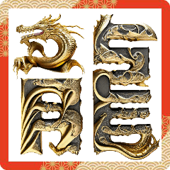 Moving! Dragon letter gold