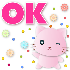 Cute Pink Cat-Practical Sticker