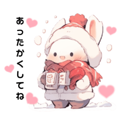 warm bunny who looks good in a red scarf