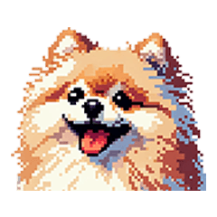 Pixel Art Pomeranian dog