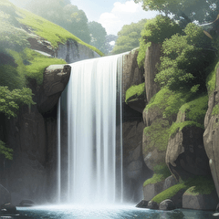 realistic waterfall