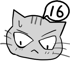 A speech bubble cat that says a word 16