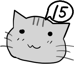 A speech bubble cat that says a word 15