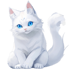 (S)white cat bluey - Daily life