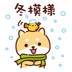 Shiba Inu winter sticker with crisp fur.