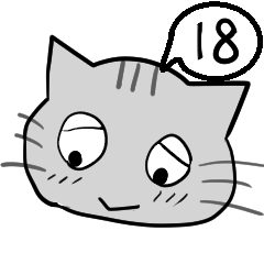 A speech bubble cat that says a word 18