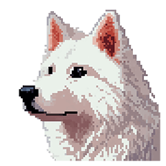 Pixel Art Siberian husky dog