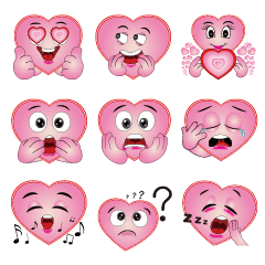 heart emoji sticker pink