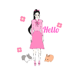 Hana and rabbits friends