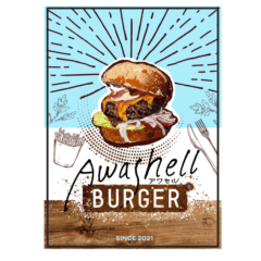 Awashell Burger Sticker