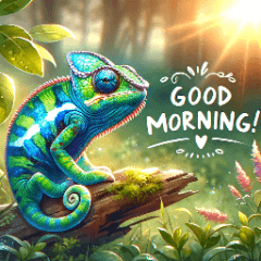 Vibrant Panther Chameleon Art Stickers