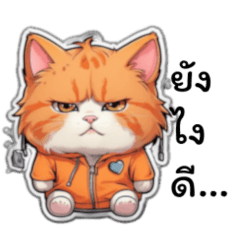 Cool fluffy orange cat