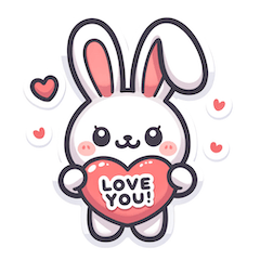 "Expressive Bunny Stickers"