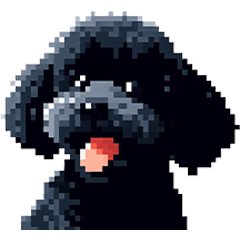 Pixel art Toy Poodle Black dog
