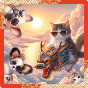 Cool Cats and Dogs New Year's Big Stamp