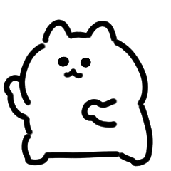 Stiker anime kucing putih