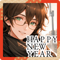 AI new year holiday season sticker