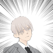 Man in suit with bangs