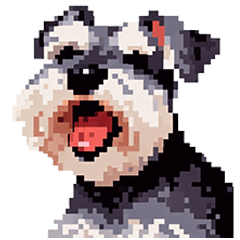 Pixel Art Miniature Schnauzer dog