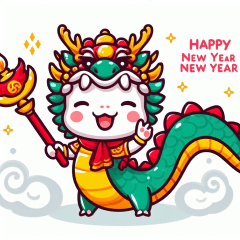 Happy New Year. Dragon Stickers