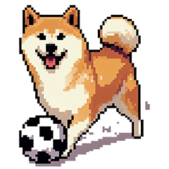 Pixel Art Shiba Sport dog
