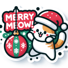 Assorted Christmas Mood Cat Illustration