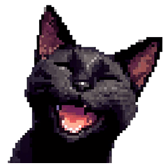 Pixel Art Black Cat