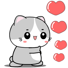 Baby Grey Cat 3 : Animated Stickers